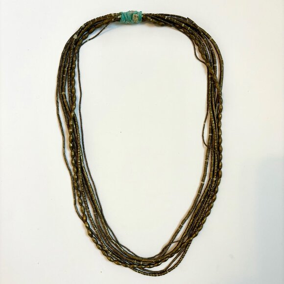 Jewelry - Multi-strand Brass Beaded Statement Necklace